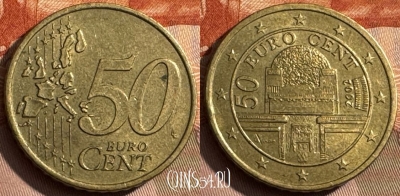 Австрия 50 евроцентов 2002 года, KM# 3087, 467s-573