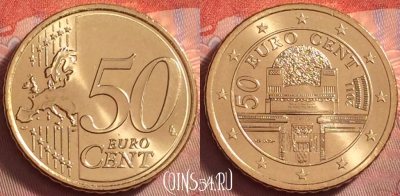 Австрия 50 евроцентов 2011 года, KM# 3141, UNC, 120k-016