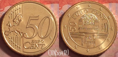 Австрия 50 евроцентов 2016 года, KM# 3141, UNC, 121k-017