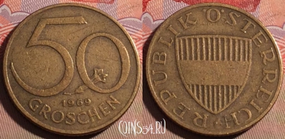 Австрия 50 грошей 1969 года, KM# 2885, 216a-015
