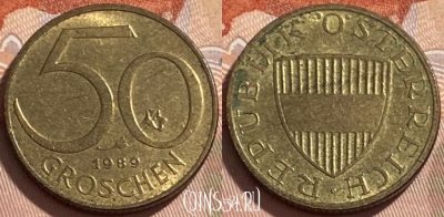 Австрия 50 грошей 1989 года, KM# 2885, 495р-060 ♛