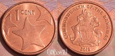 Багамские Острова 1 цент 2015 года, KM# 218.3, 237k-108