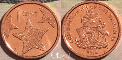 Багамы 1 цент 2015 года, KM# 218.2, a067-063