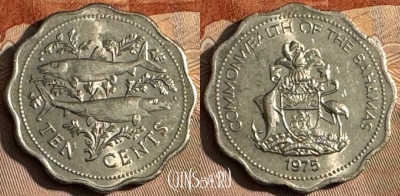 Багамские Острова 10 центов 1975 г., KM# 61, s172t-103 ♛