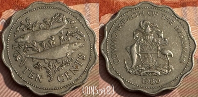 Багамские Острова 10 центов 1980 г., KM# 61, 174s-087
