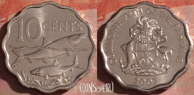 Багамские Острова 10 центов 2007 года, KM# 219, 054i-162