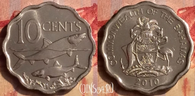 Багамские Острова 10 центов 2010 года, KM# 219, 403-107