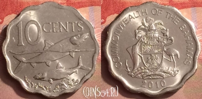 Багамские Острова 10 центов 2010 года, KM# 219, 411-061