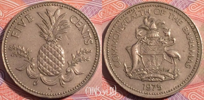 Багамские Острова 5 центов 1975 года, КМ# 60, a146-109