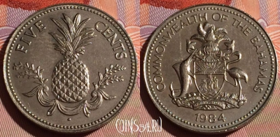 Багамские Острова 5 центов 1984 года, KM# 60, 180c-061