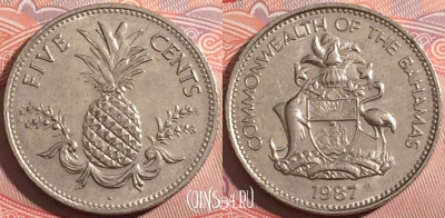 Багамы 5 центов 1987 года, КМ# 60, a072-033