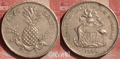 Багамские Острова 5 центов 1998 года, KM# 60, 175l-058