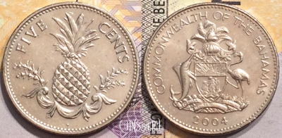 Багамские Острова 5 центов 2004 года, КМ 60, 145-031