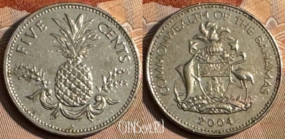 Багамские Острова 5 центов 2004 года, KM# 60, s159t-140