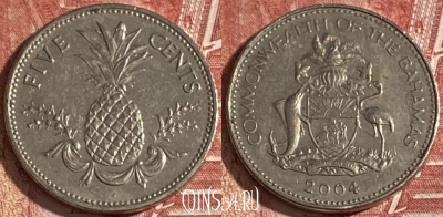 Багамские Острова 5 центов 2004 года, KM# 60, 329r-127