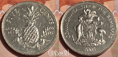 Багамские Острова 5 центов 2005 г., KM# 60, 065s-108