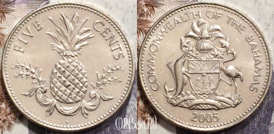Багамы 5 центов 2005 года, КМ# 60, 133-081