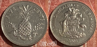 Багамские Острова 5 центов 2005 года, KM# 60, 475r-091