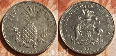 Багамские Острова 5 центов 2005 г., KM# 60, 494р-020