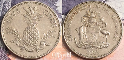 Багамы 5 центов 2005 года, КМ# 60, a084-035