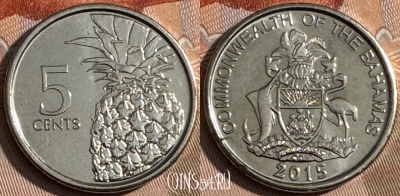 Багамские Острова 5 центов 2015 г., KM# 221, 146s-027 ♛