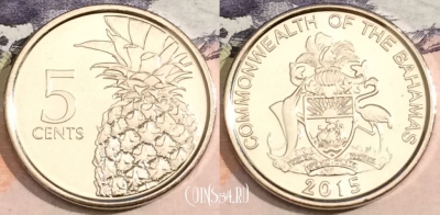 Багамы 5 центов 2015 года, KM# 221, 166-098