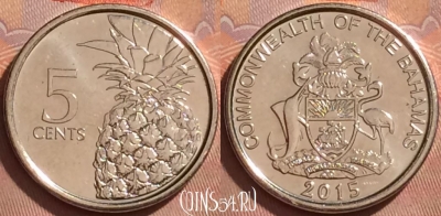 Багамские Острова 5 центов 2015 года, KM# 221, 367k-140