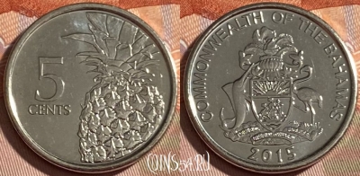 Багамские Острова 5 центов 2015 года, KM# 221, 489р-121