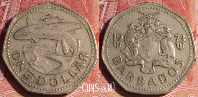 Барбадос 1 доллар 1973 года, KM# 14.1, 127b-072