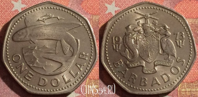 Барбадос 1 доллар 1973 года, KM# 14.1, 346-036