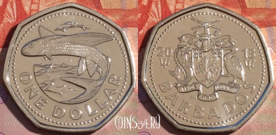Барбадос 1 доллар 2015 года, KM# 14.2a, 262c-038