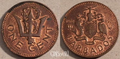Барбадос 1 цент 1976 года, KM# 19, 111-071