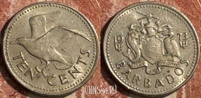 Барбадос 10 центов 1973 года, KM# 12, s049s-089