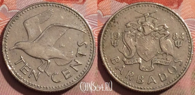 Барбадос 10 центов 1984 года, KM# 12, 239a-022