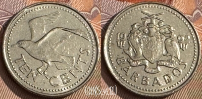Барбадос 10 центов 1992 года, KM# 12, 056s-193