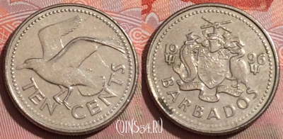 Барбадос 10 центов 1996 года, KM# 12, 237a-026