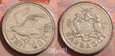 Барбадос 10 центов 1998 года, KM# 12, 238a-026