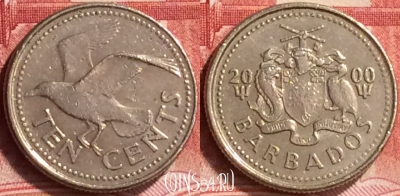 Барбадос 10 центов 2000 года, KM# 12, 168m-115