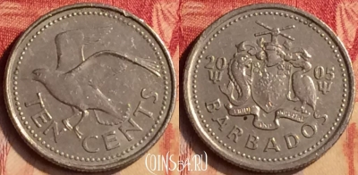 Барбадос 10 центов 2005 года, KM# 12, 403-138