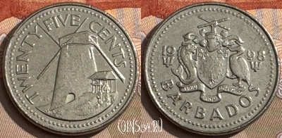Барбадос 25 центов 1998 года, KM# 13, 047s-176