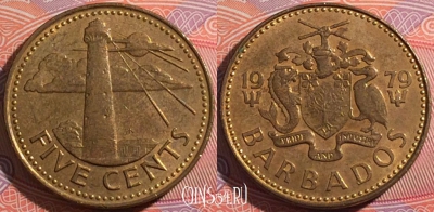 Барбадос 5 центов 1979 года, KM# 11, a136-025
