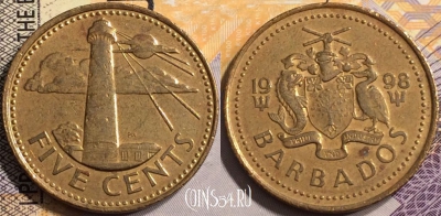 Барбадос 5 центов 1998 года, KM# 11, 136-113