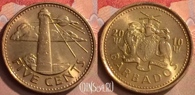 Барбадос 5 центов 2010 года, KM# 11a, 422-068