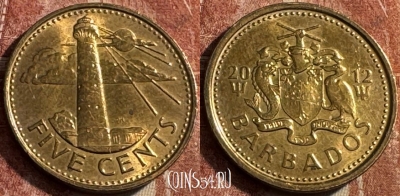 Барбадос 5 центов 2012 года, KM# 11a, s041s-043