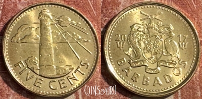 Барбадос 5 центов 2017 года, KM# 11a, s048s-090