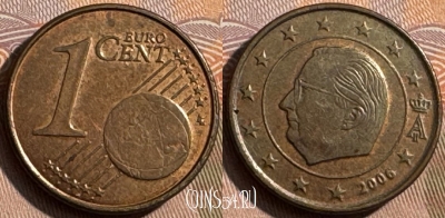 Бельгия 1 евроцент 2006 года, KM# 224, 467s-502 ♛