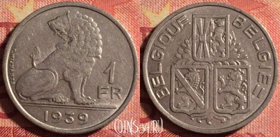 Бельгия 1 франк 1939 года, Q - E, KM# 119, 182j-027