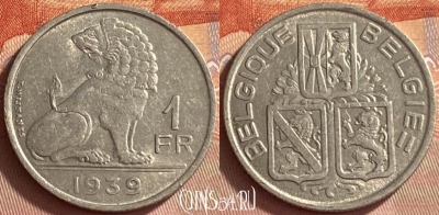 Бельгия 1 франк 1939 года, Q - E, KM# 119, 415o-044
