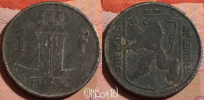 Бельгия 1 франк 1942 года, KM# 128, 116b-090