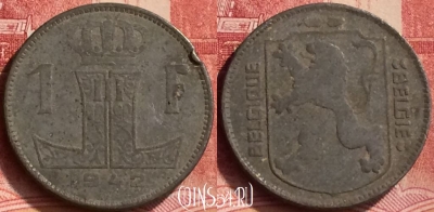 Бельгия 1 франк 1942 года, Q - E, KM# 127, 068m-065
